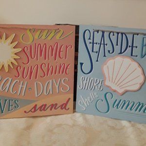 Summer & Beach Days Hanging Signs Pair